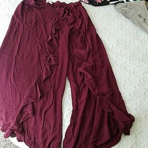 VanillaStar Open leg ruffled pants